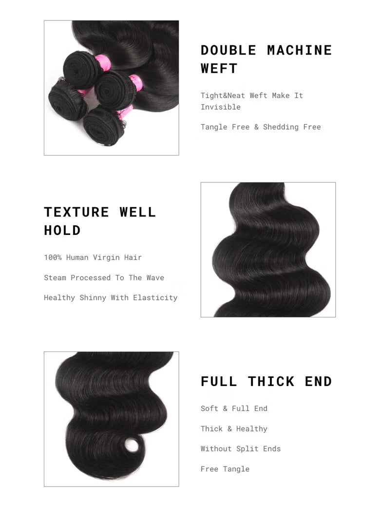 13x6 Real HD Lace Frontal with 3 Bundles Straight